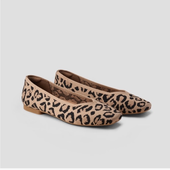 New VIVAIA Leopard Stretch Knit Ballet Flats - Picture 4 of 13